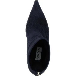 Blue Leather Ankle Boots