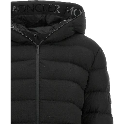 Black Polyester Full-Length Jacket