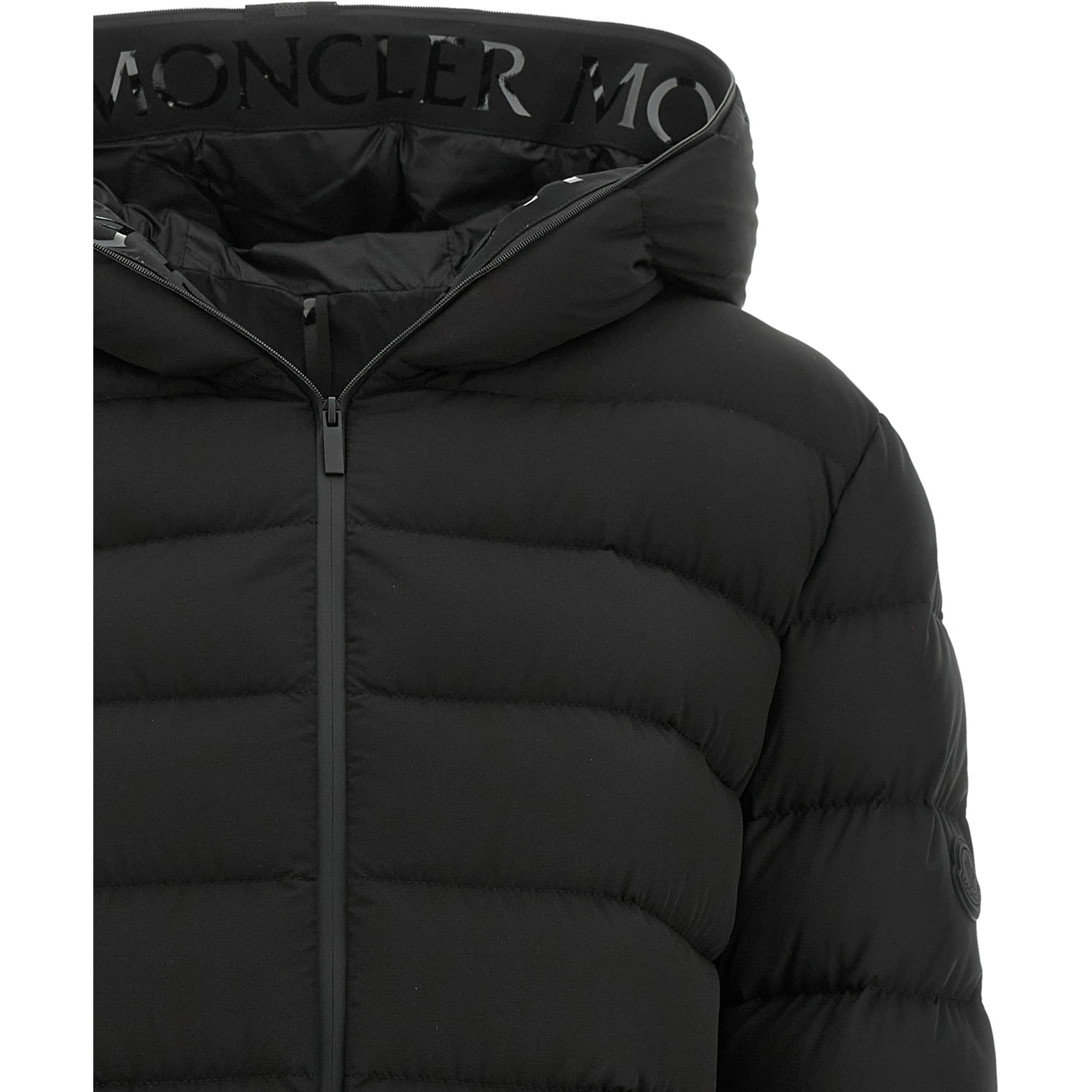 Black Polyester Full-Length Jacket