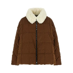 Brown Polyester Full-Length Jacket