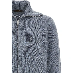 Blue Virgin Wool Cardigan