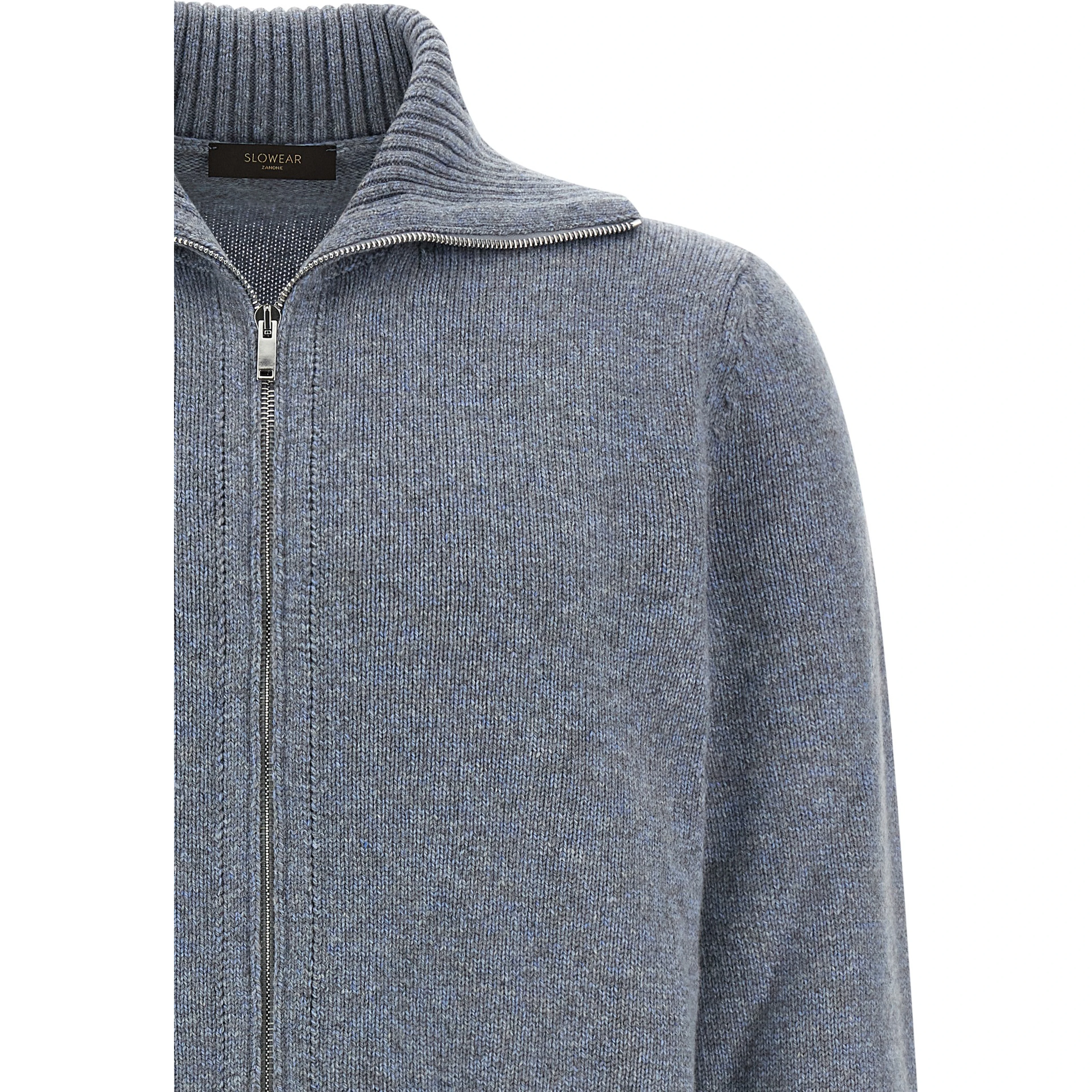 Blue Virgin Wool Cardigan