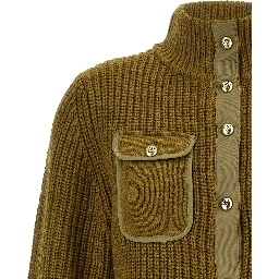 Bicolor Polyester Cardigan