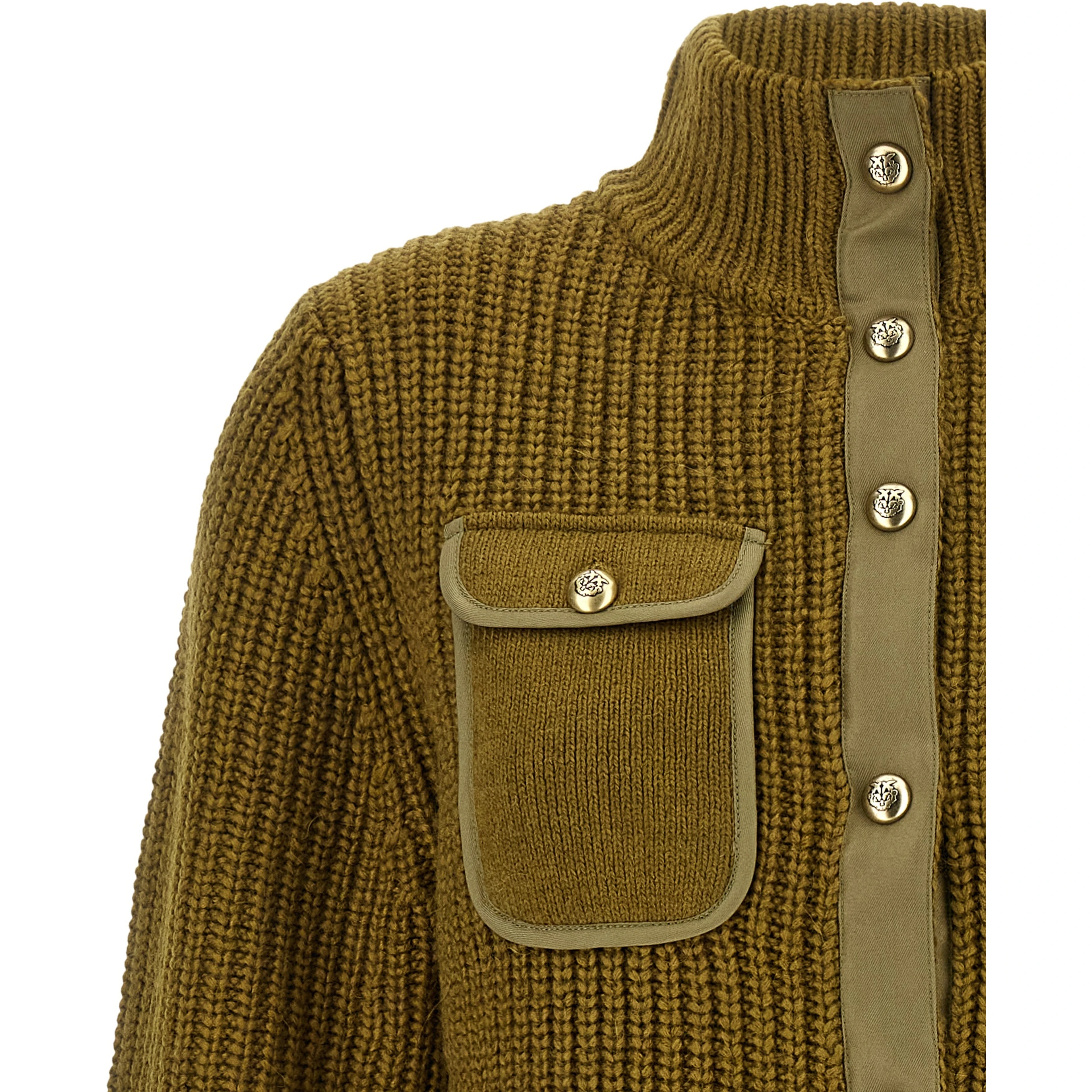 Bicolor Polyester Cardigan