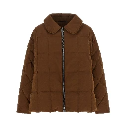 Brown Polyester Full-Length Jacket