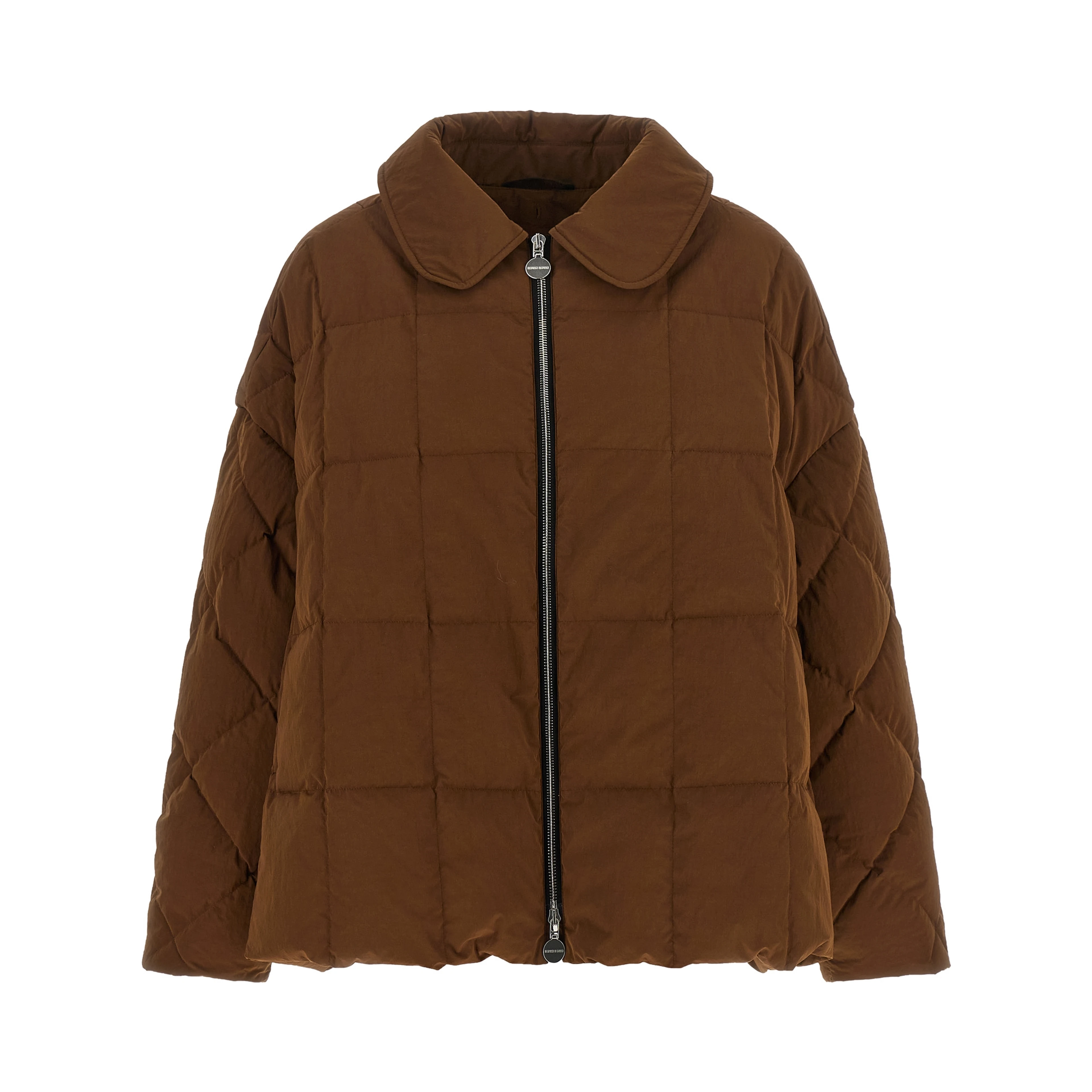 Brown Polyester Full-Length Jacket
