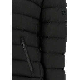 Black Polyester Full-Length Jacket