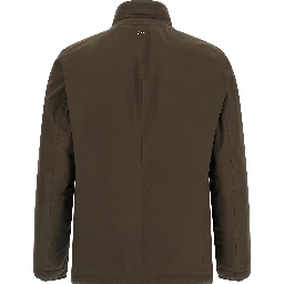 Brown Polyester Full-Length Jacket