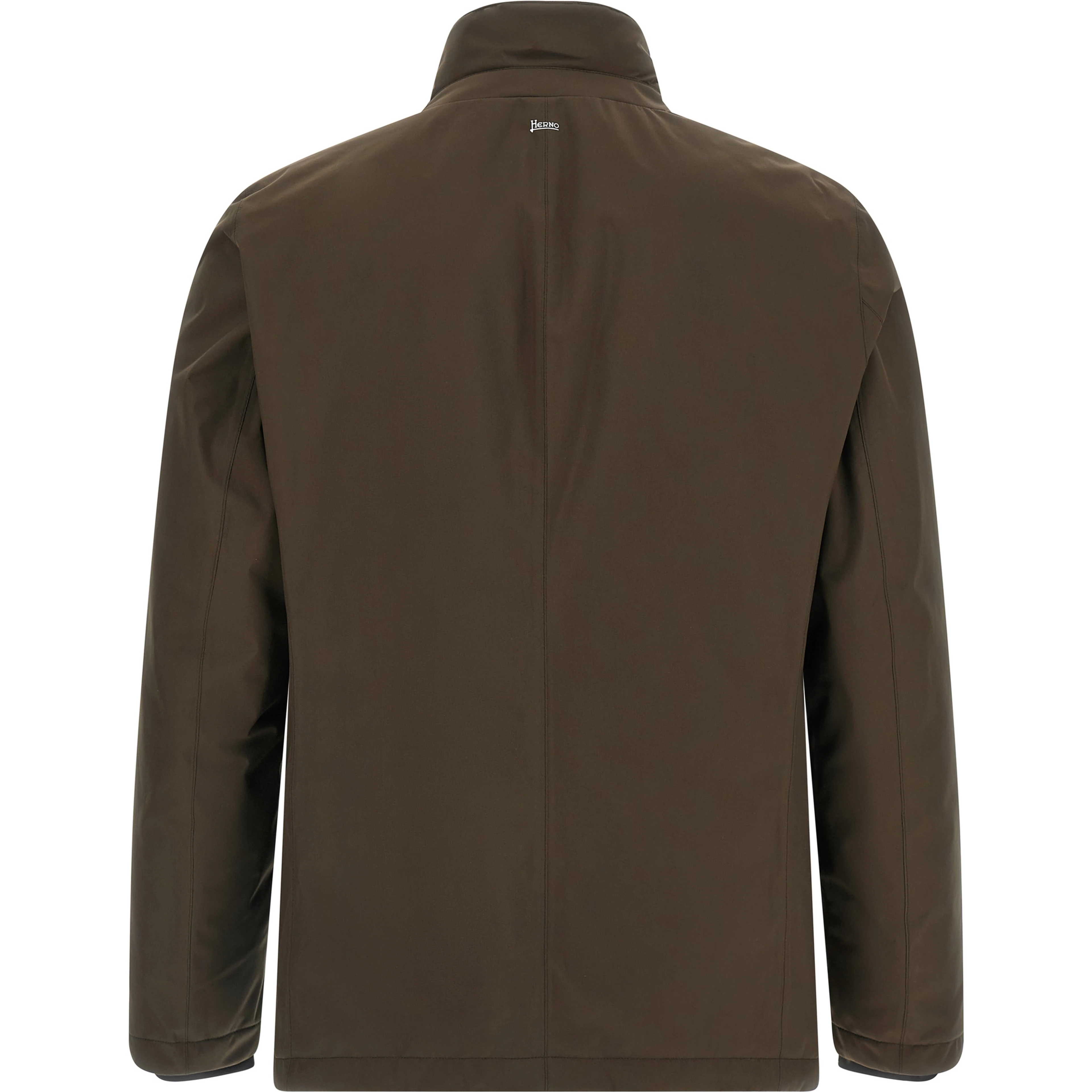 Brown Polyester Full-Length Jacket