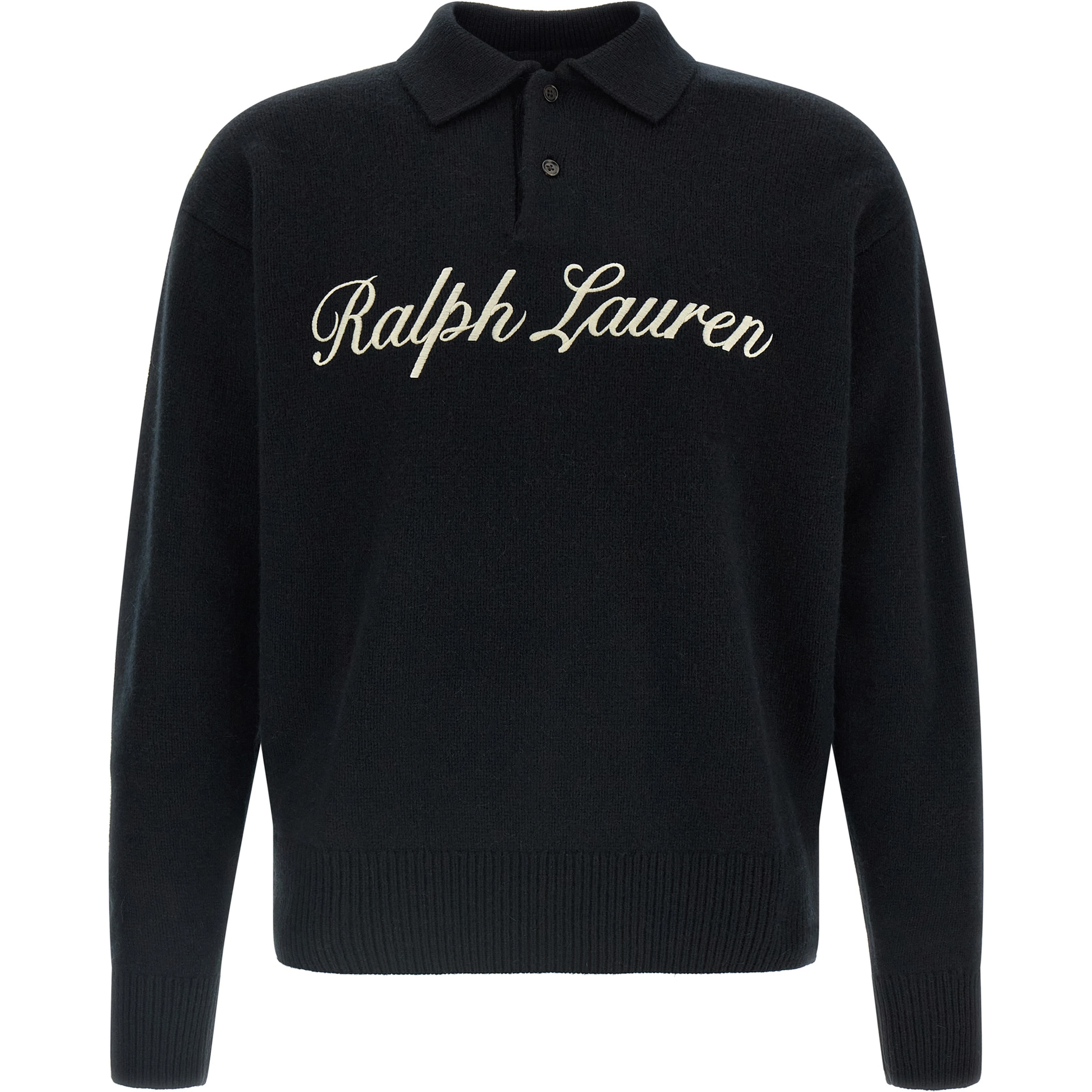 Black Wool Polo Shirt