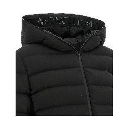 Black Polyester Full-Length Jacket