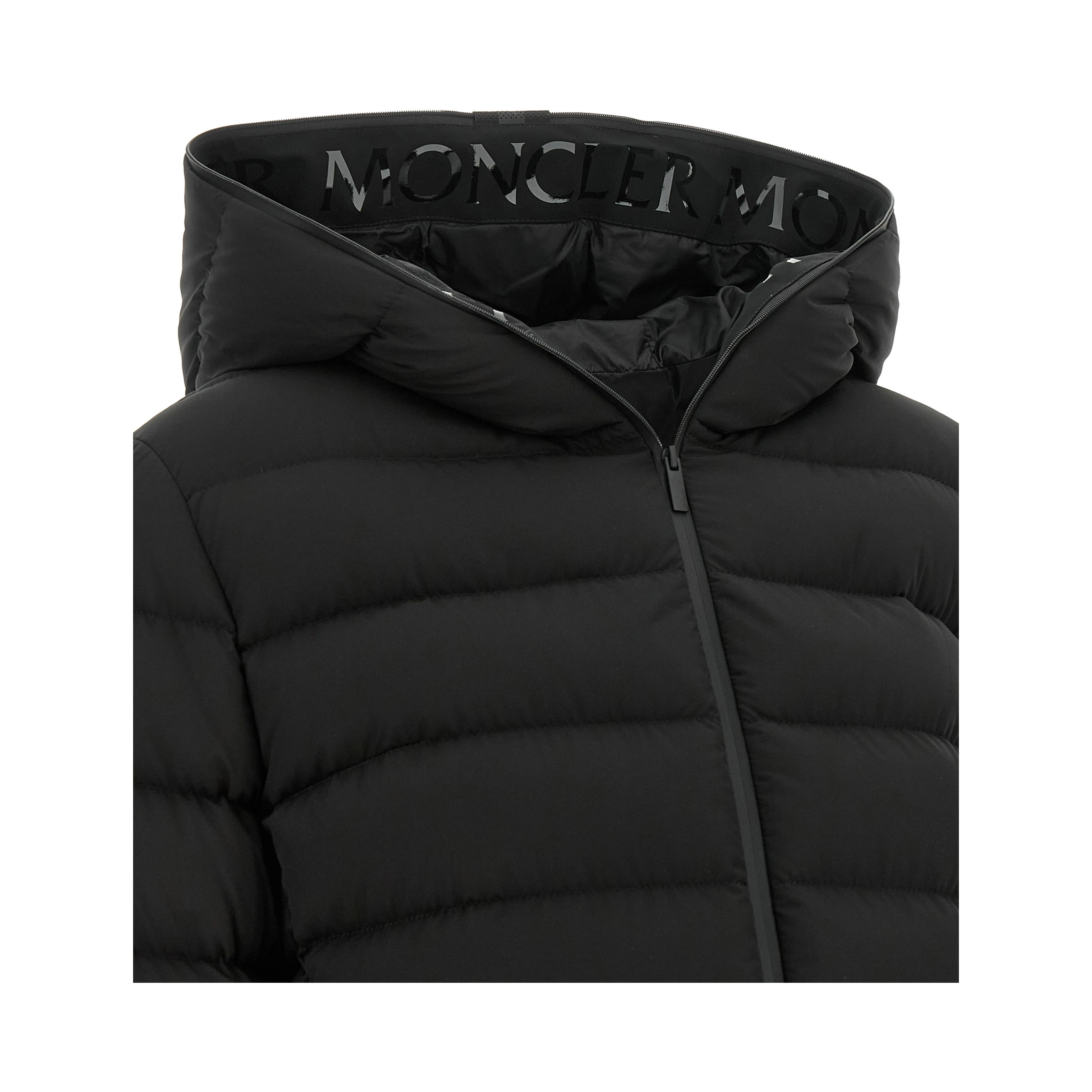 Black Polyester Full-Length Jacket