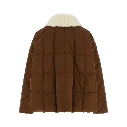 Brown Polyester Full-Length Jacket