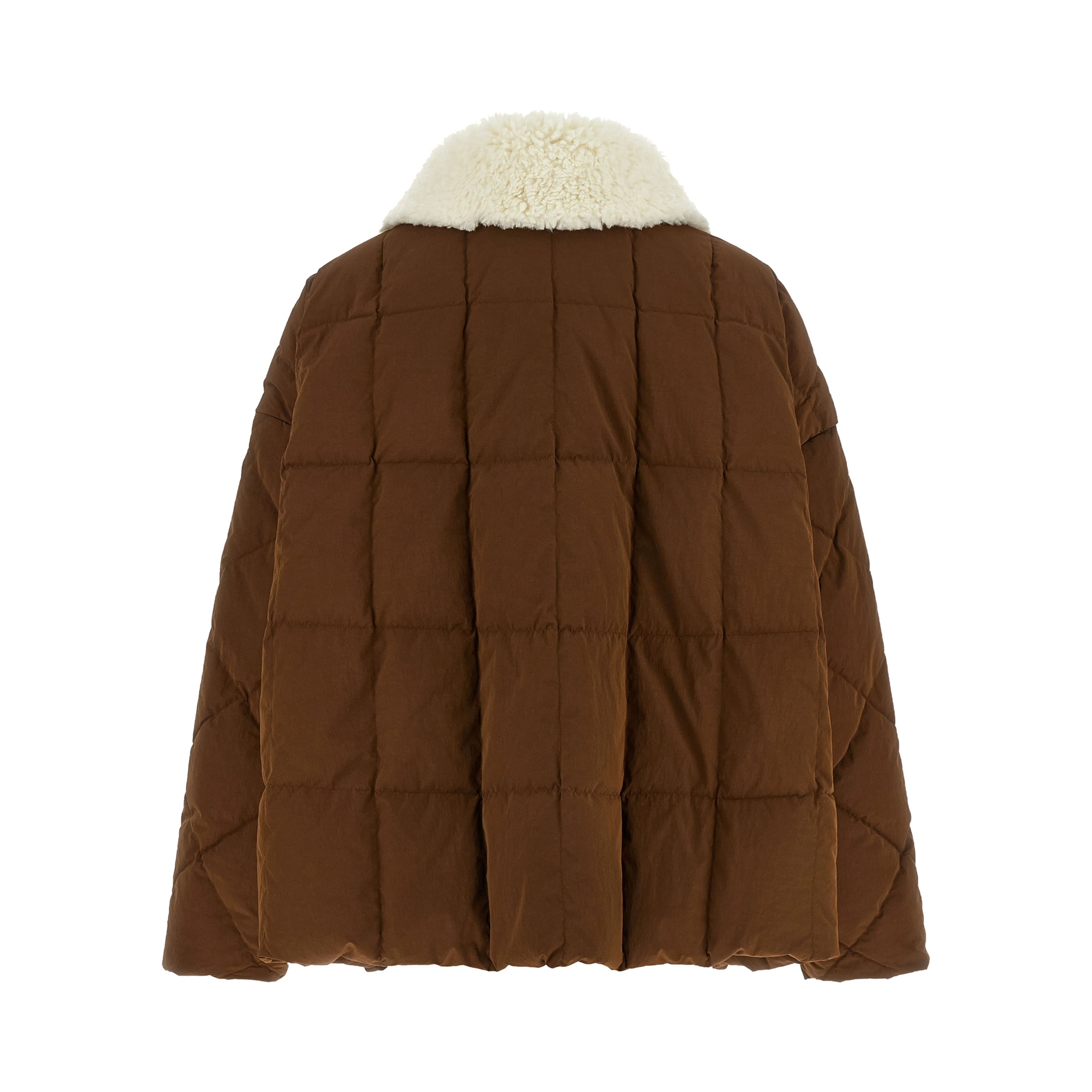 Brown Polyester Full-Length Jacket
