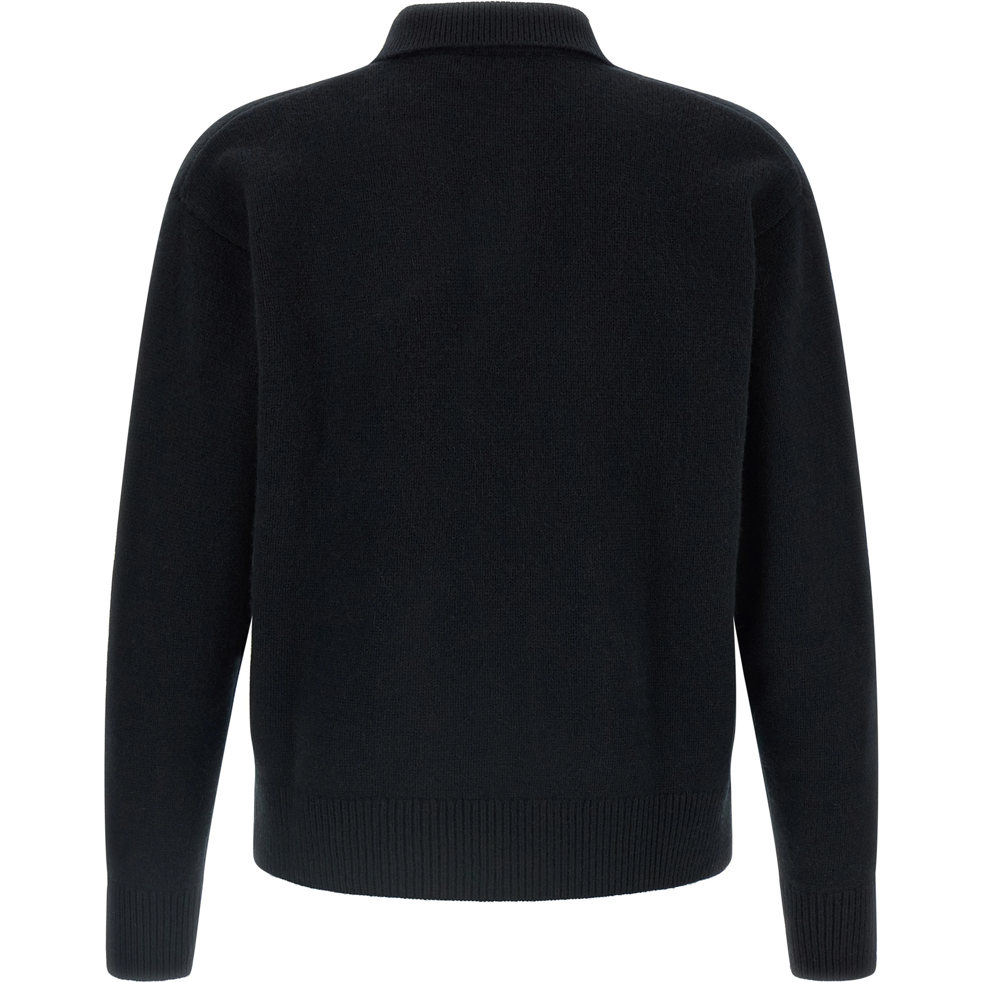 Black Wool Polo Shirt
