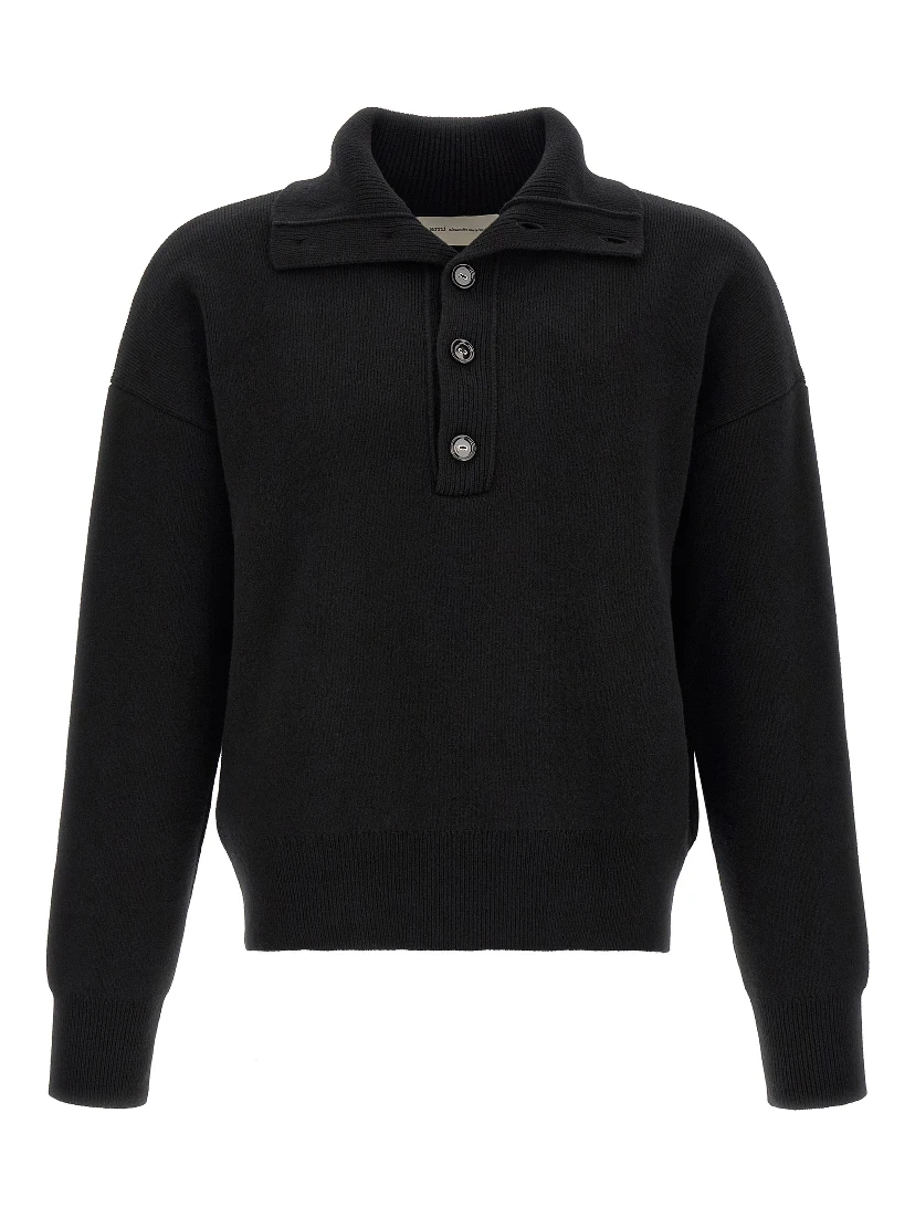 Black Wool Cardigan