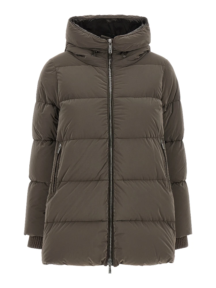 Brown Wool Full-Length Jacket