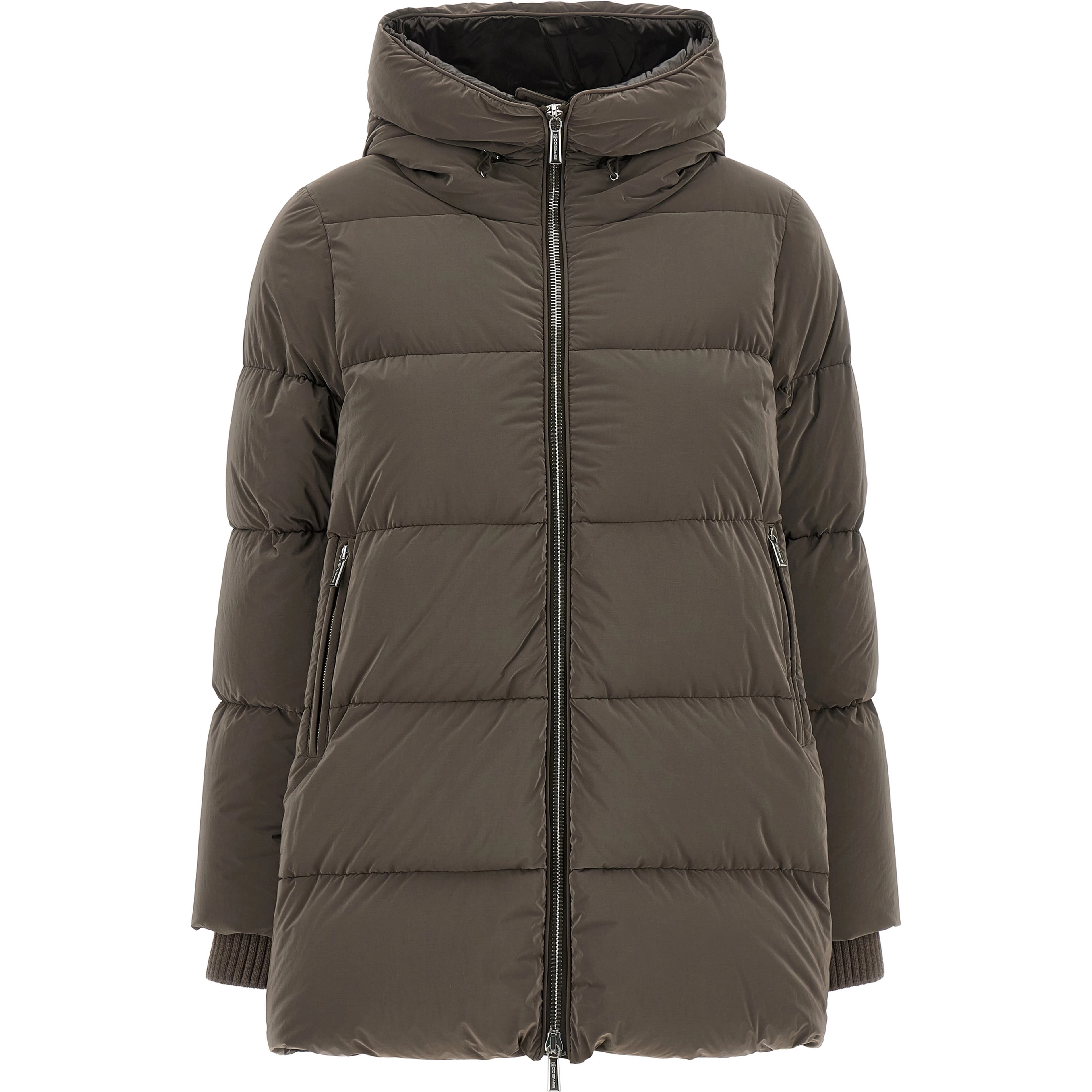 Brown Wool Full-Length Jacket