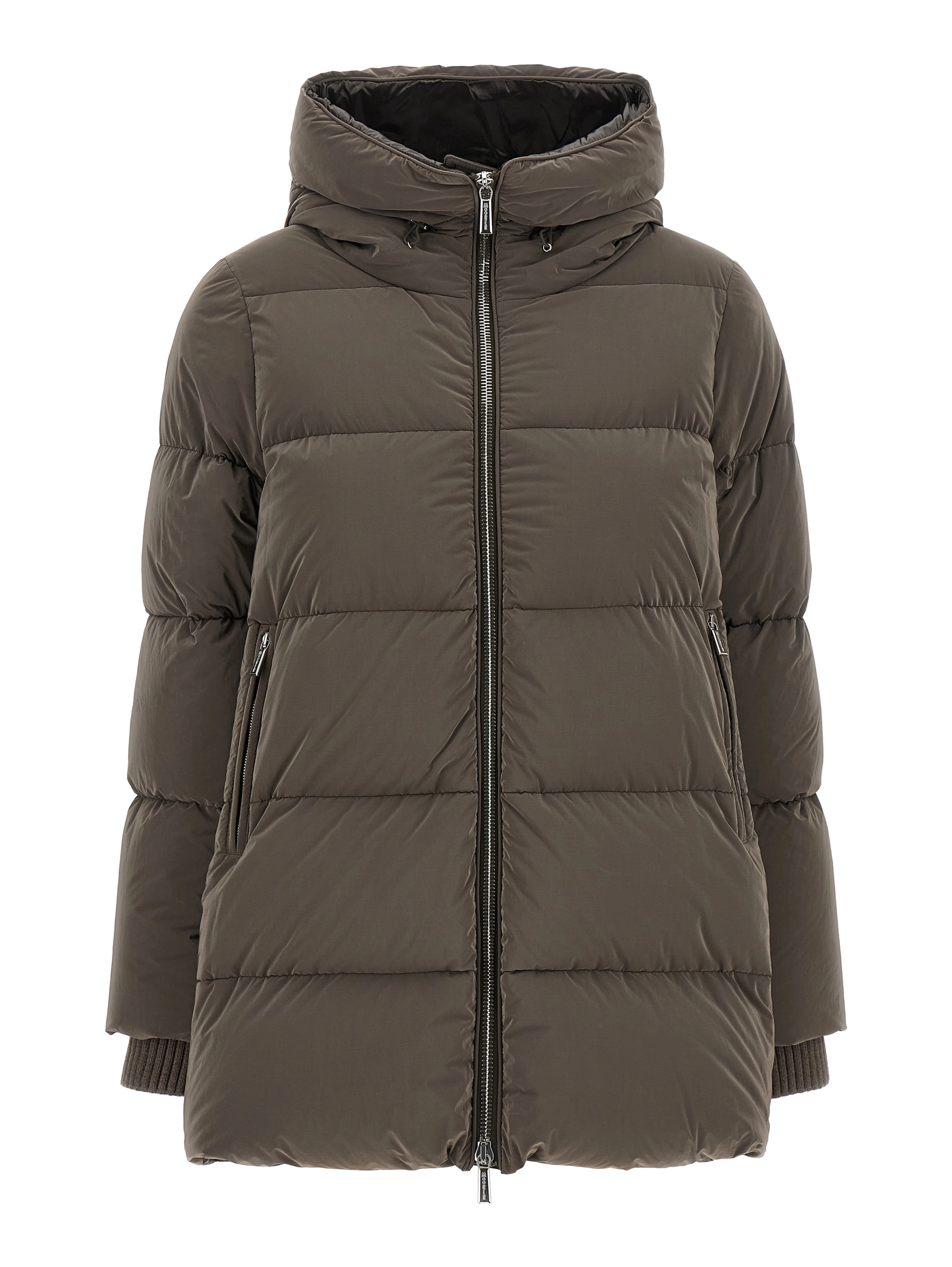 Brown Wool Full-Length Jacket