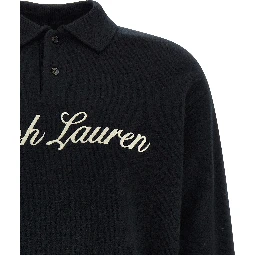 Black Wool Polo Shirt