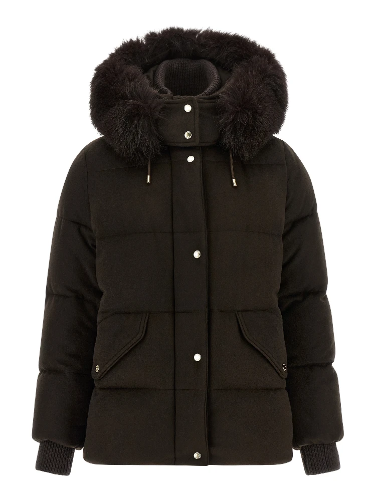 Brown Wool Full-Length Jacket