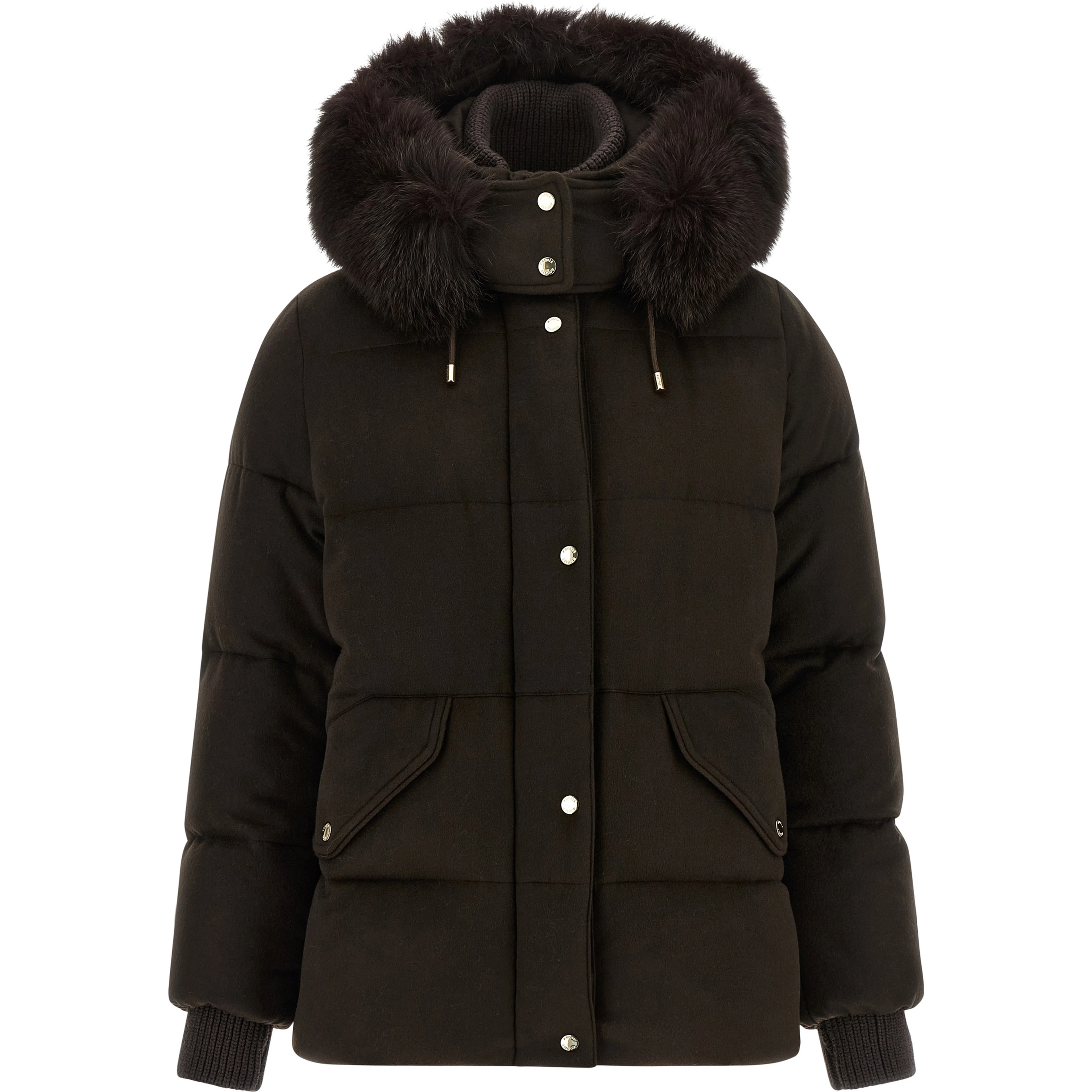 Brown Wool Full-Length Jacket