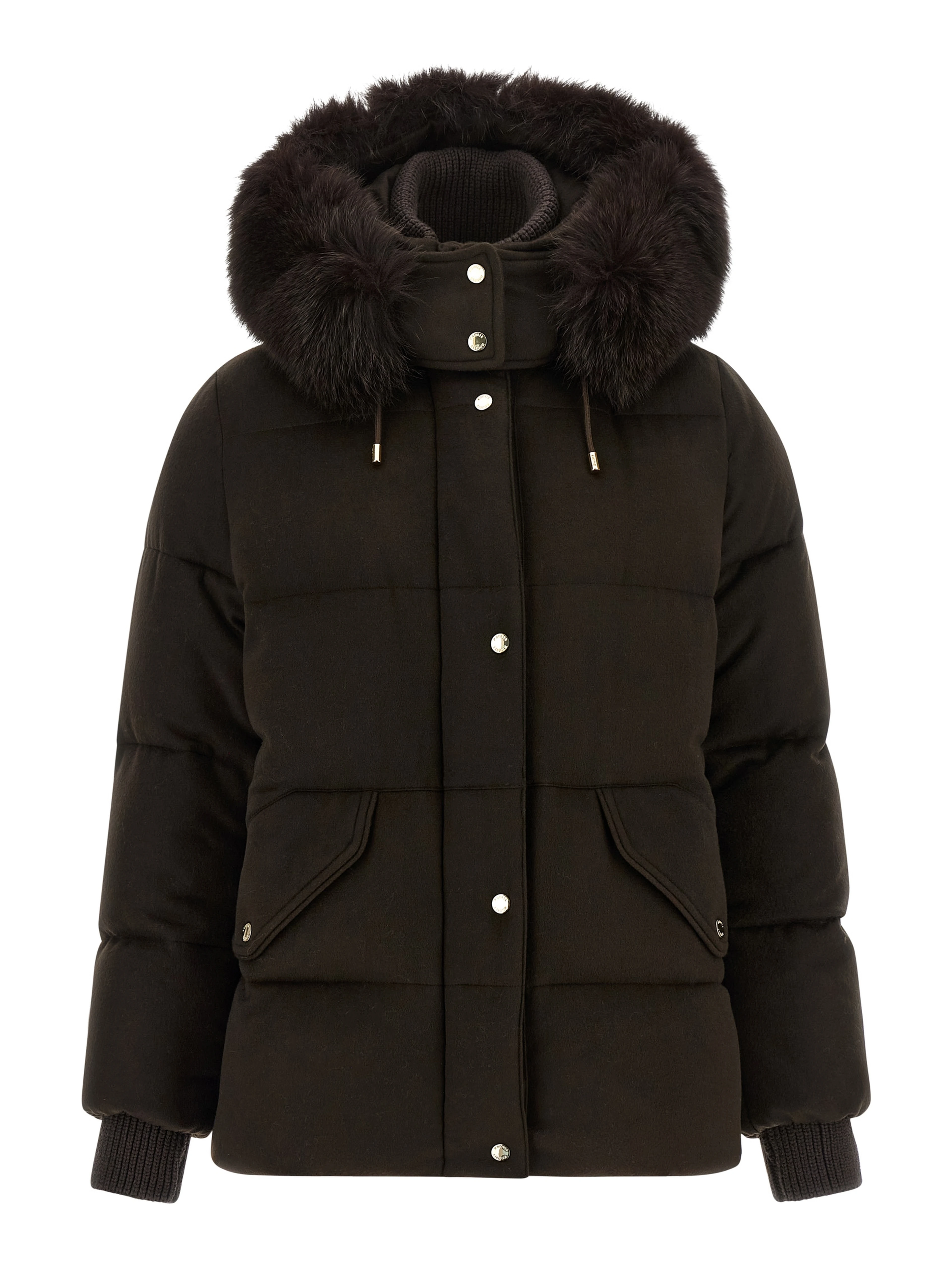 Brown Wool Full-Length Jacket