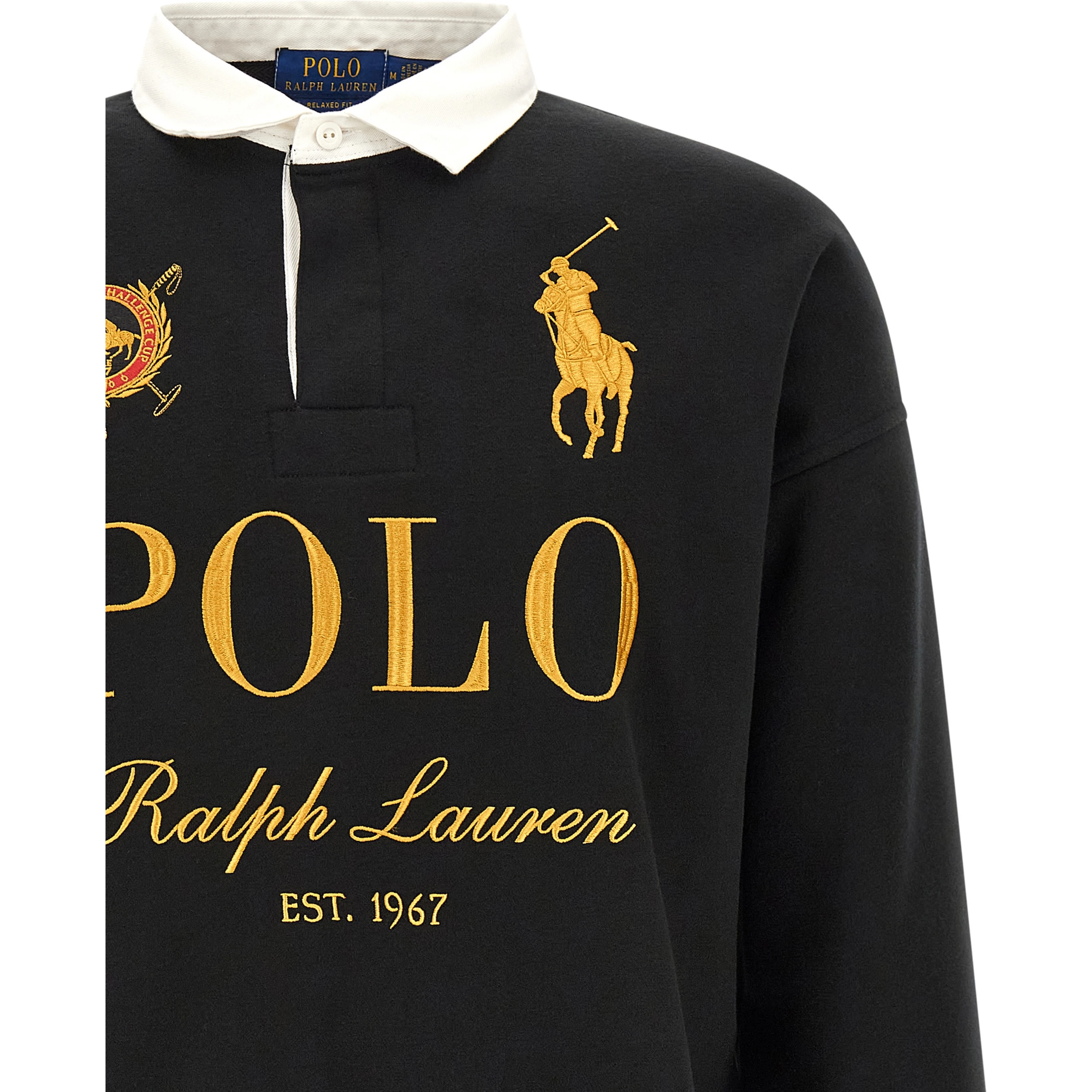 Black Cotton Polo Shirt