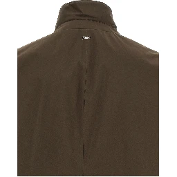 Brown Polyester Full-Length Jacket
