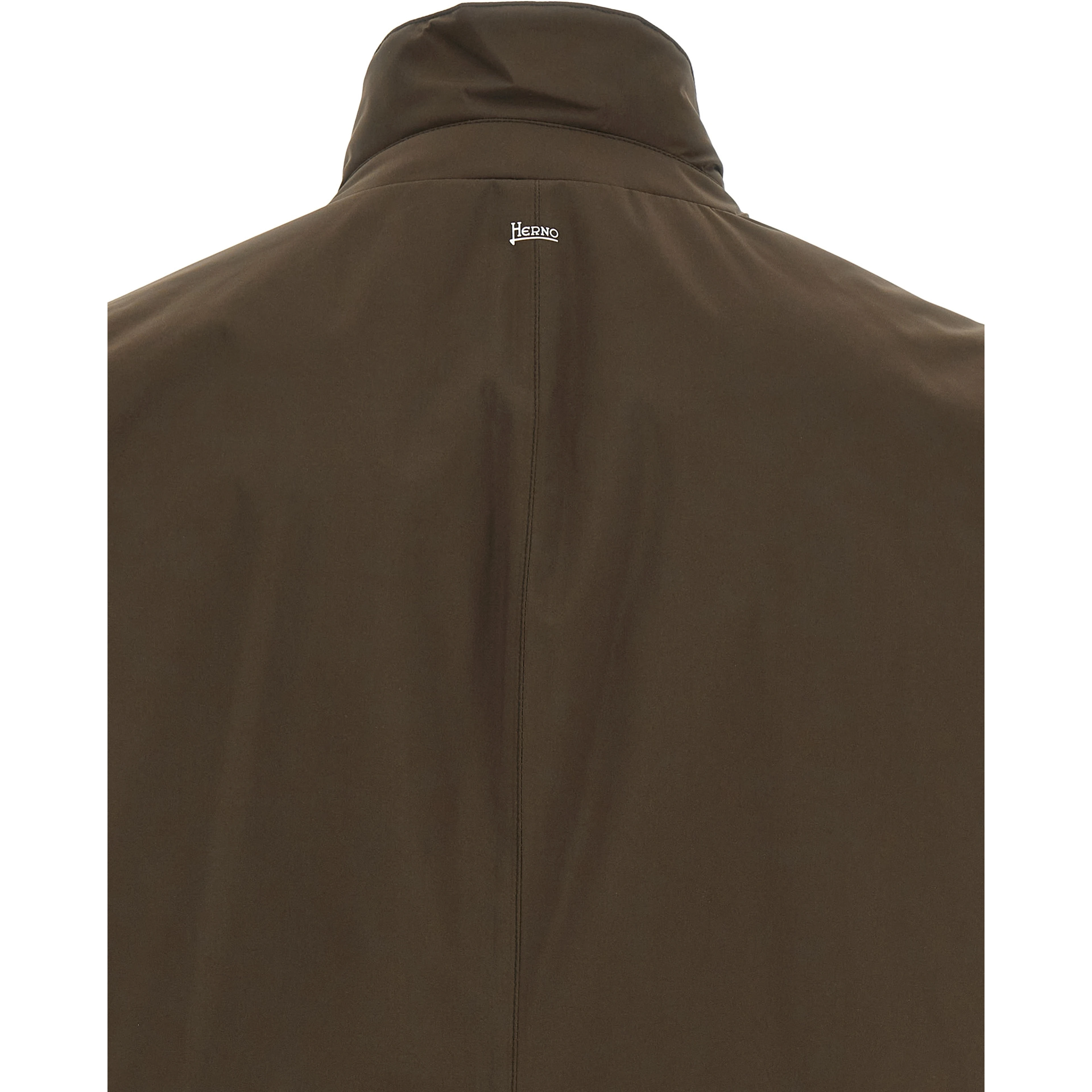 Brown Polyester Full-Length Jacket