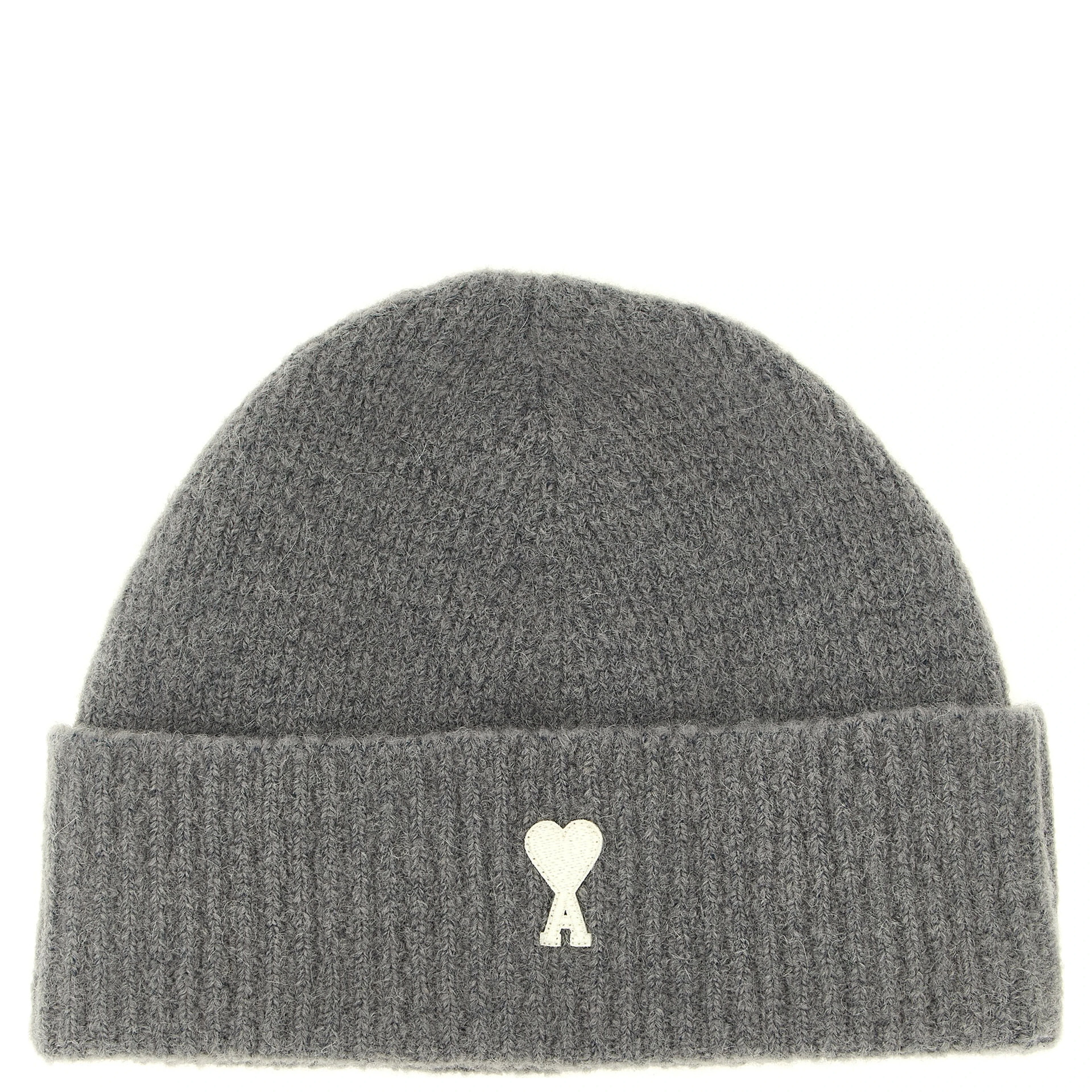 Gray Alpaca Leather Beanie