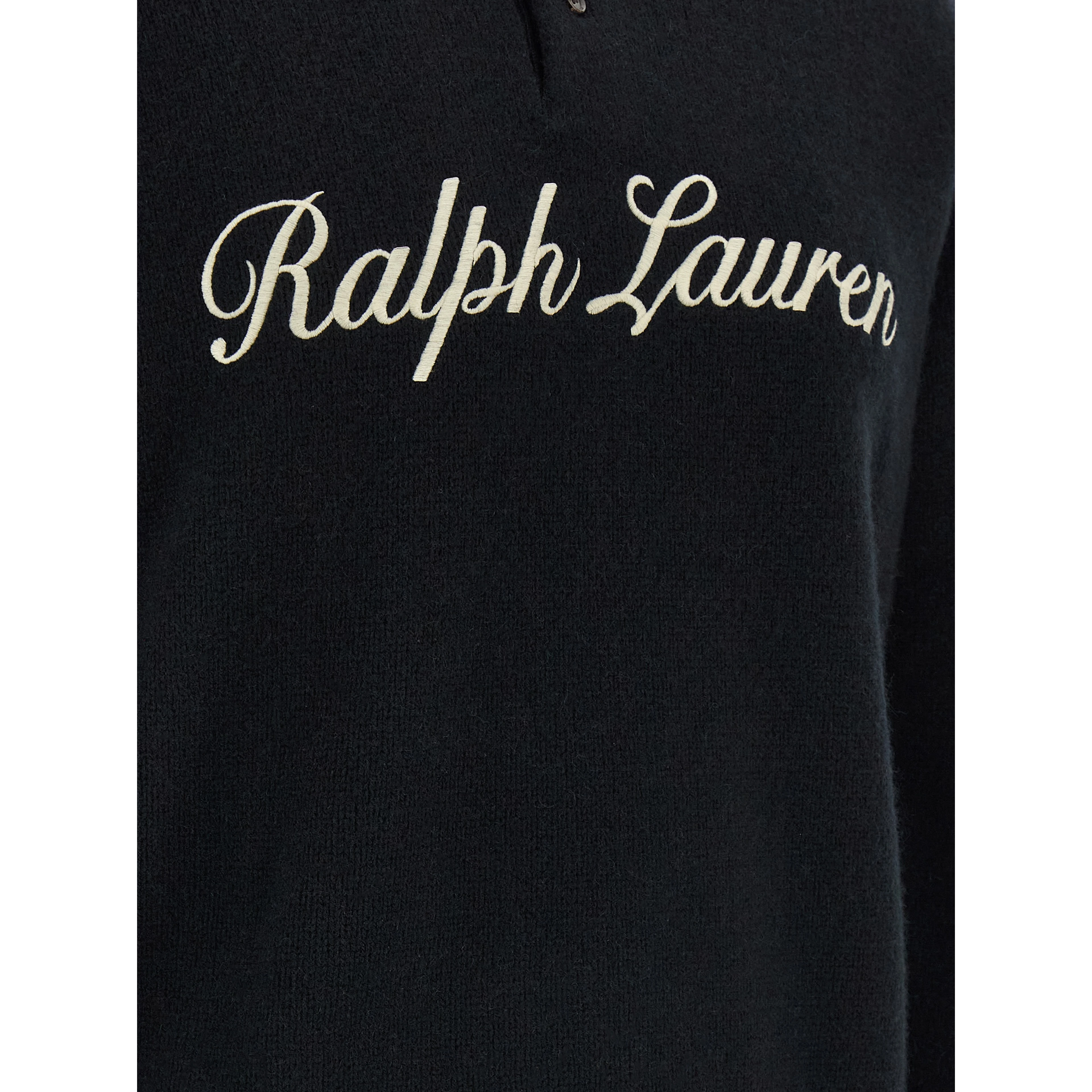 Black Wool Polo Shirt