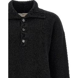 Black Wool Cardigan