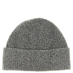 Gray Alpaca Leather Beanie