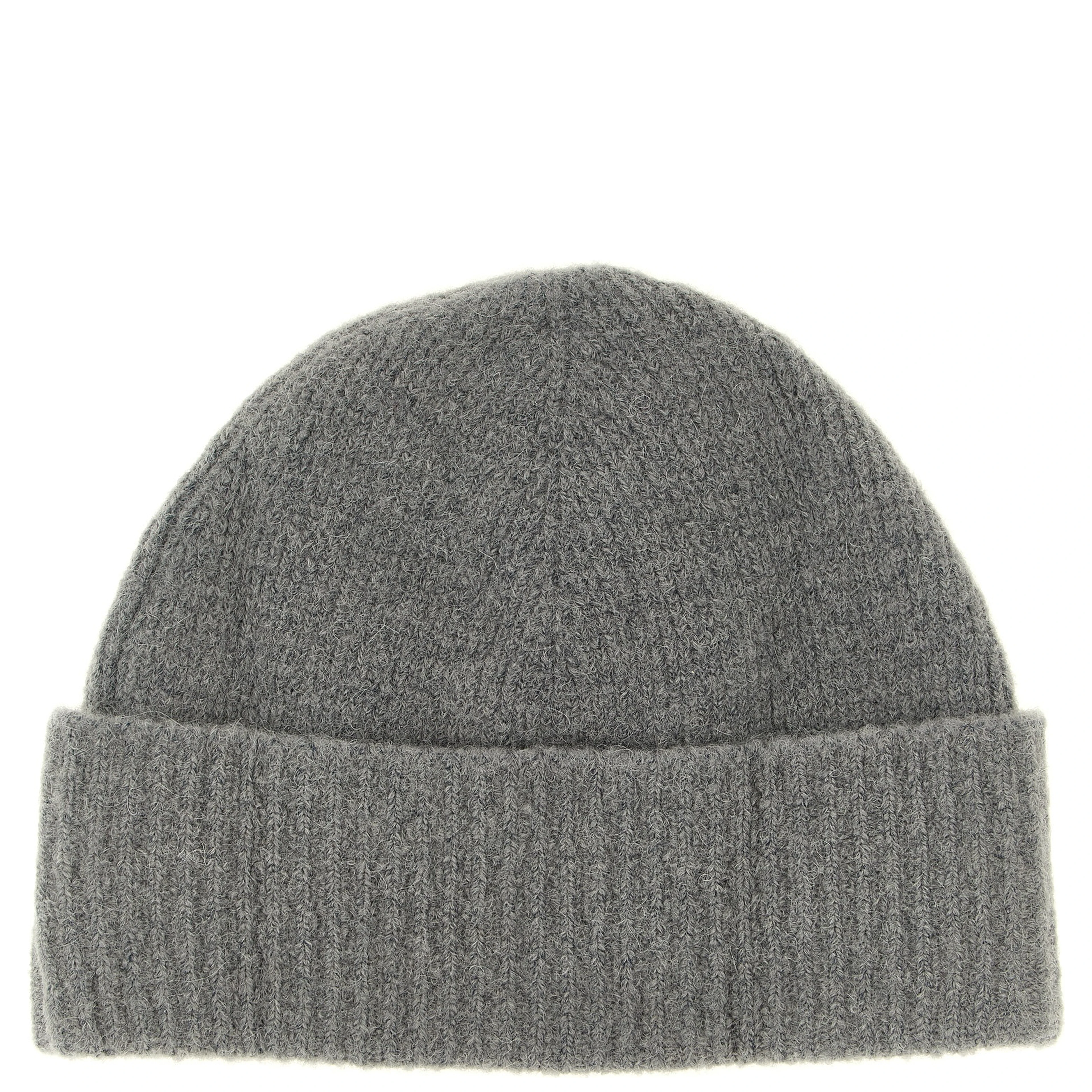 Gray Alpaca Leather Beanie