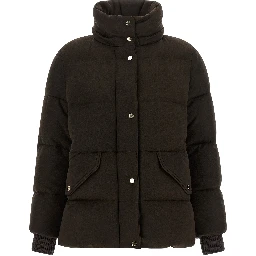 Brown Wool Full-Length Jacket
