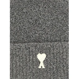 Gray Alpaca Leather Beanie