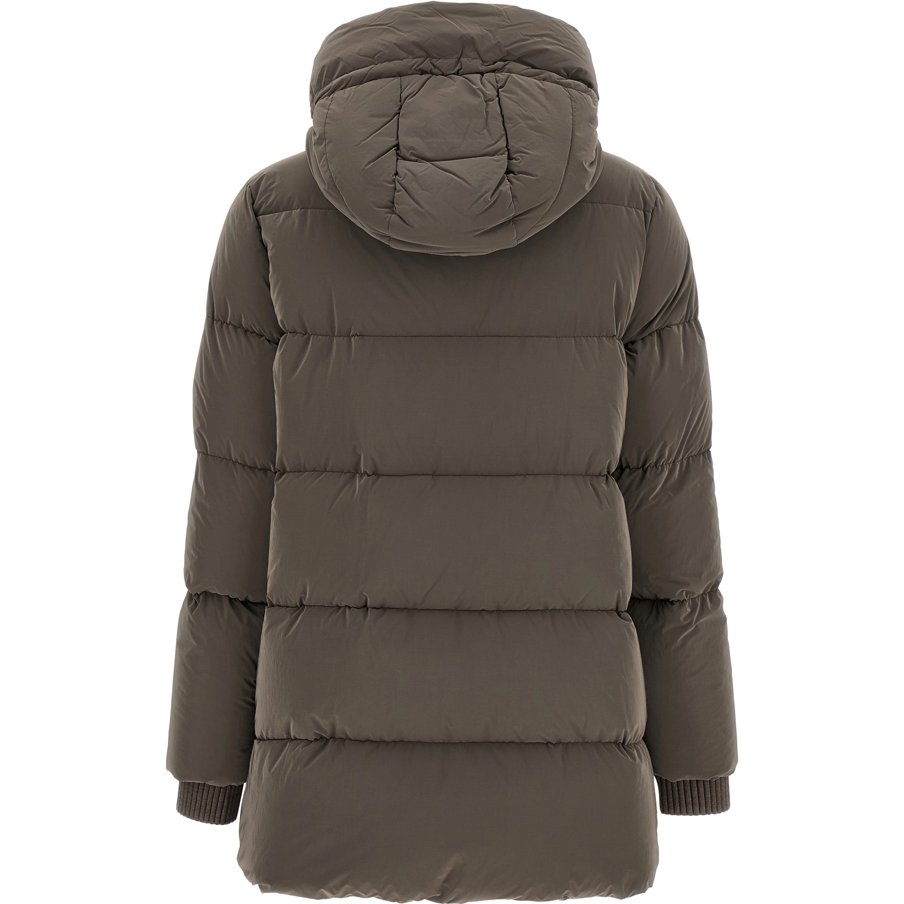 Brown Wool Full-Length Jacket