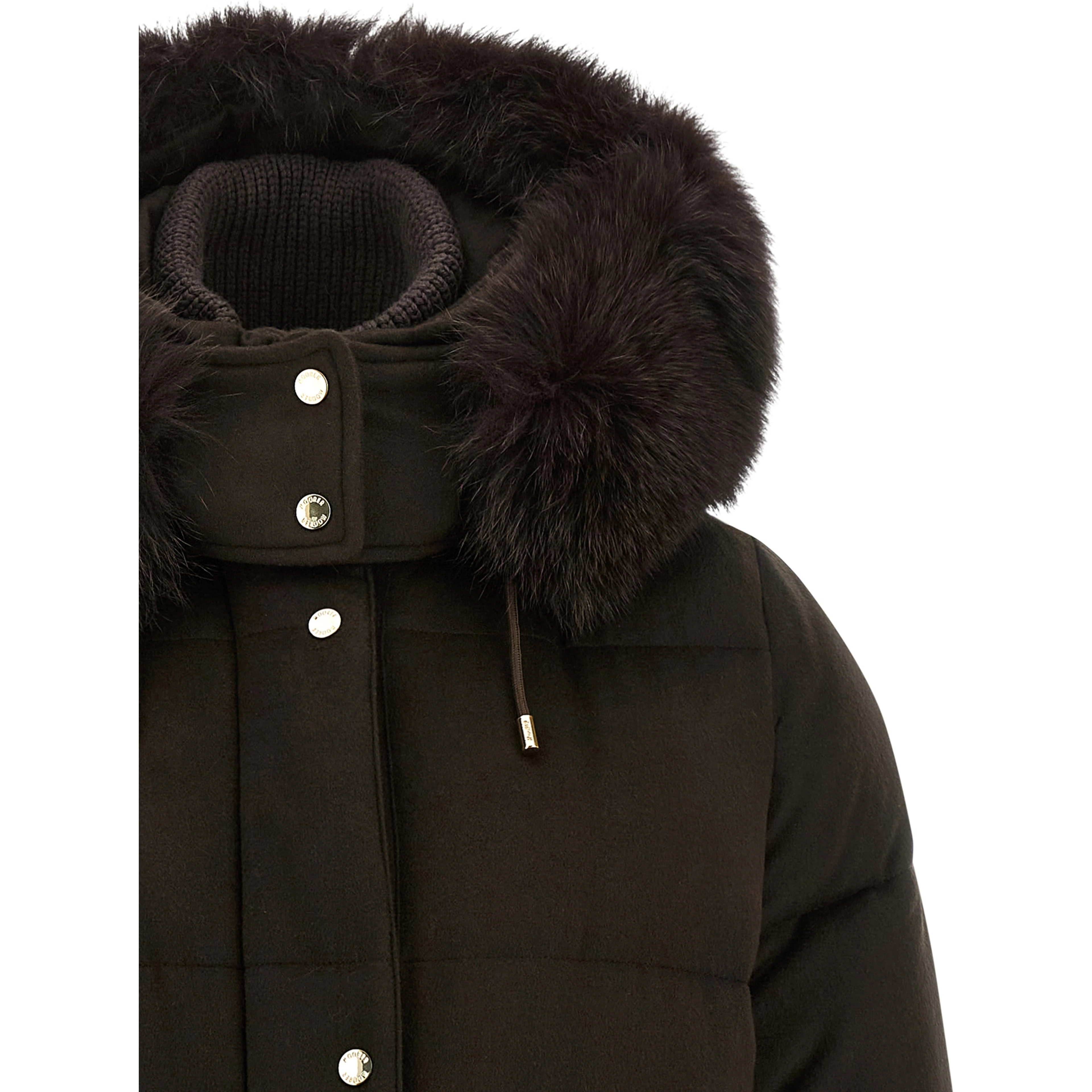 Brown Wool Full-Length Jacket