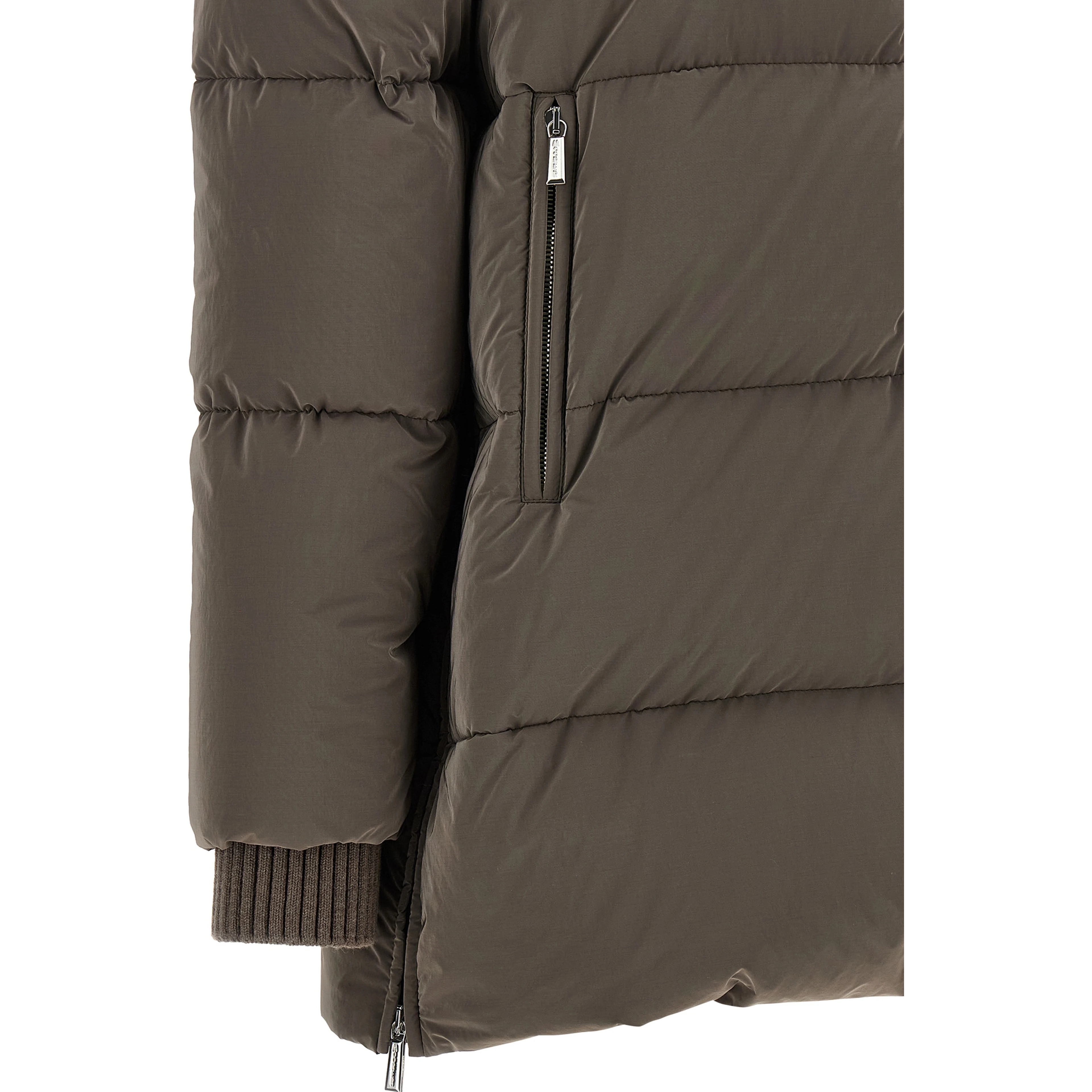 Brown Wool Full-Length Jacket