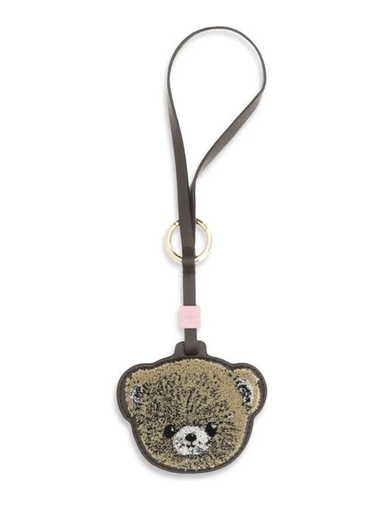 Beige Recycled Leather Keychain
