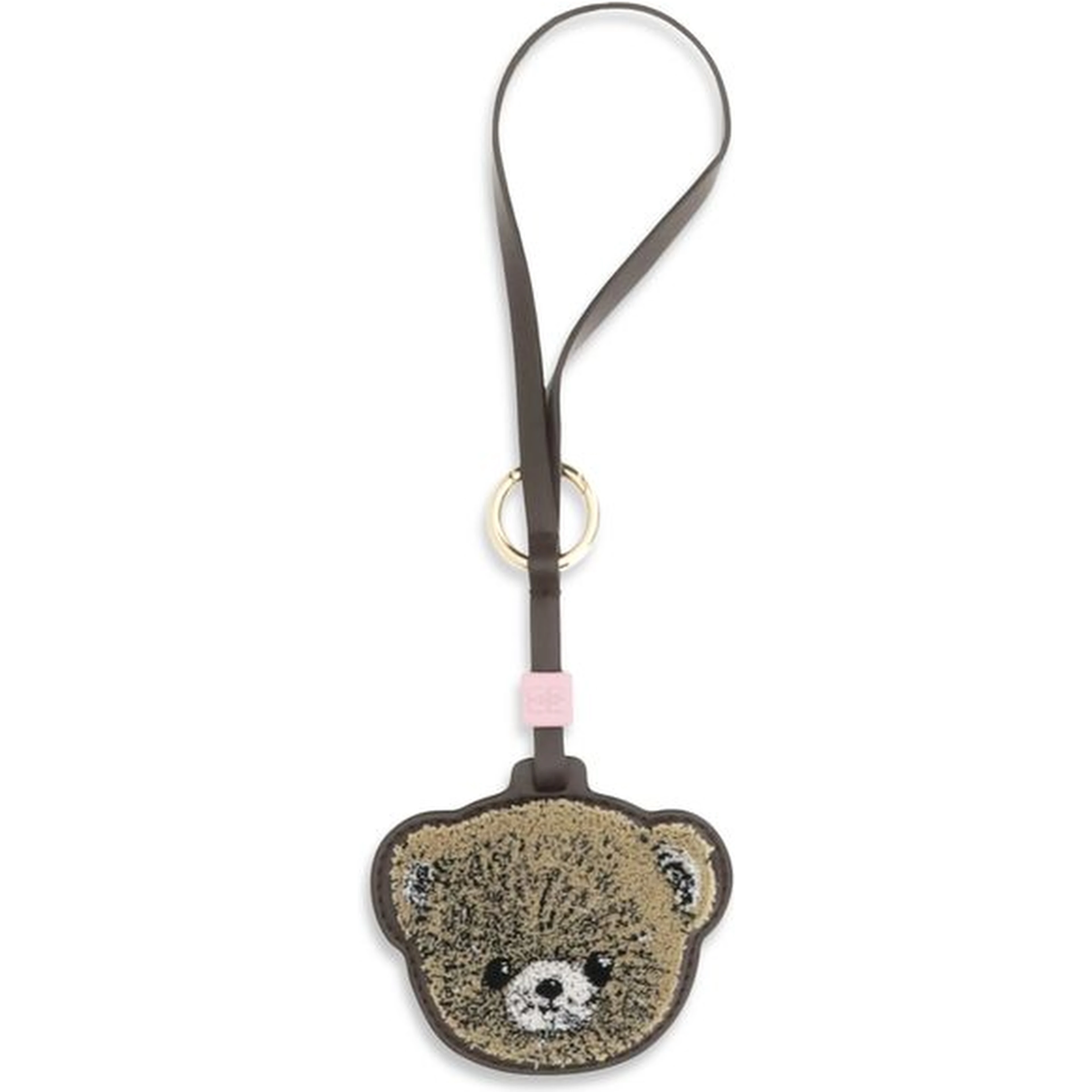 Beige Recycled Leather Keychain