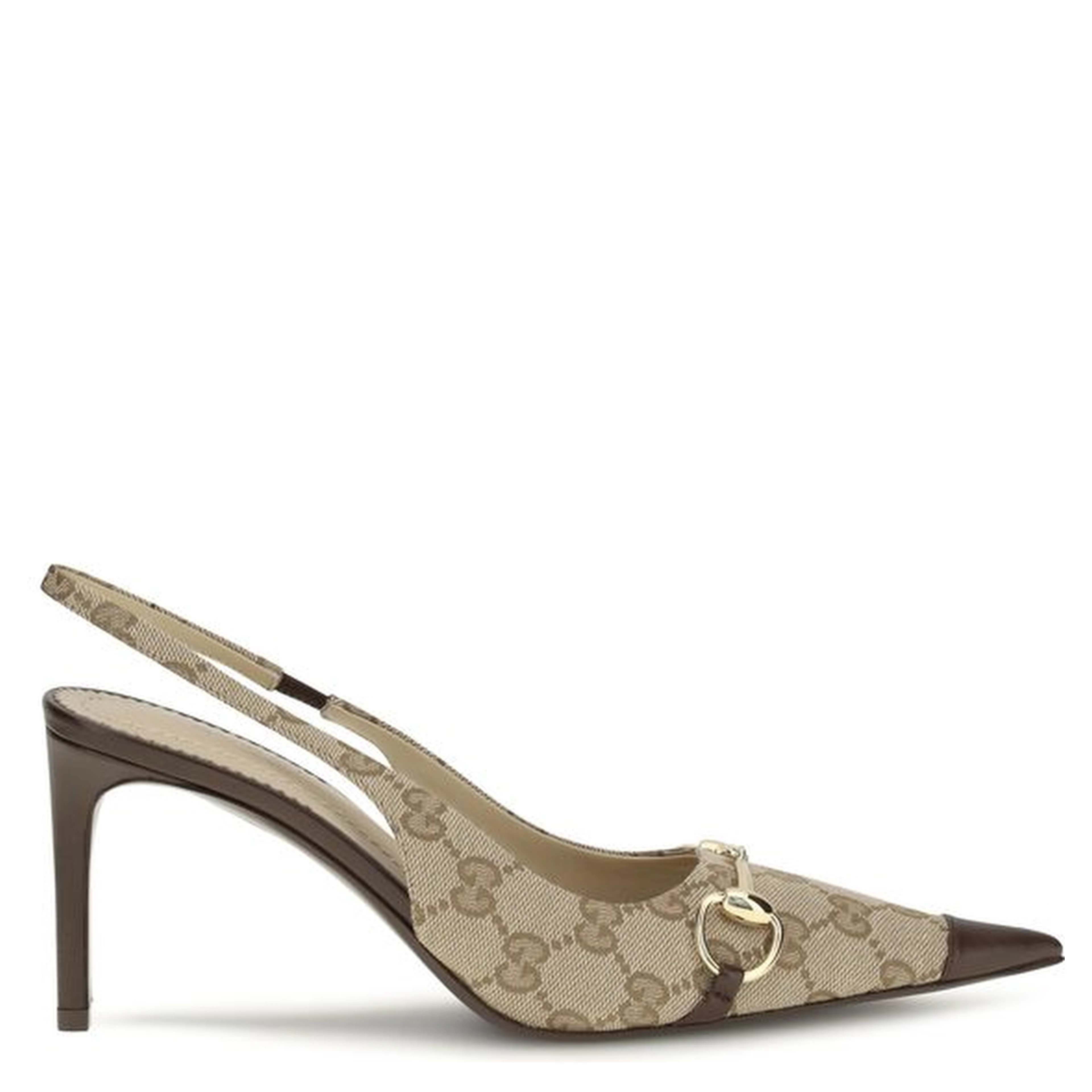 Beige Fabric High Heel Pumps
