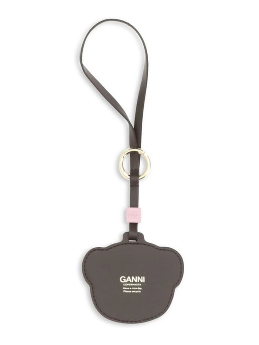 Beige Recycled Leather Keychain