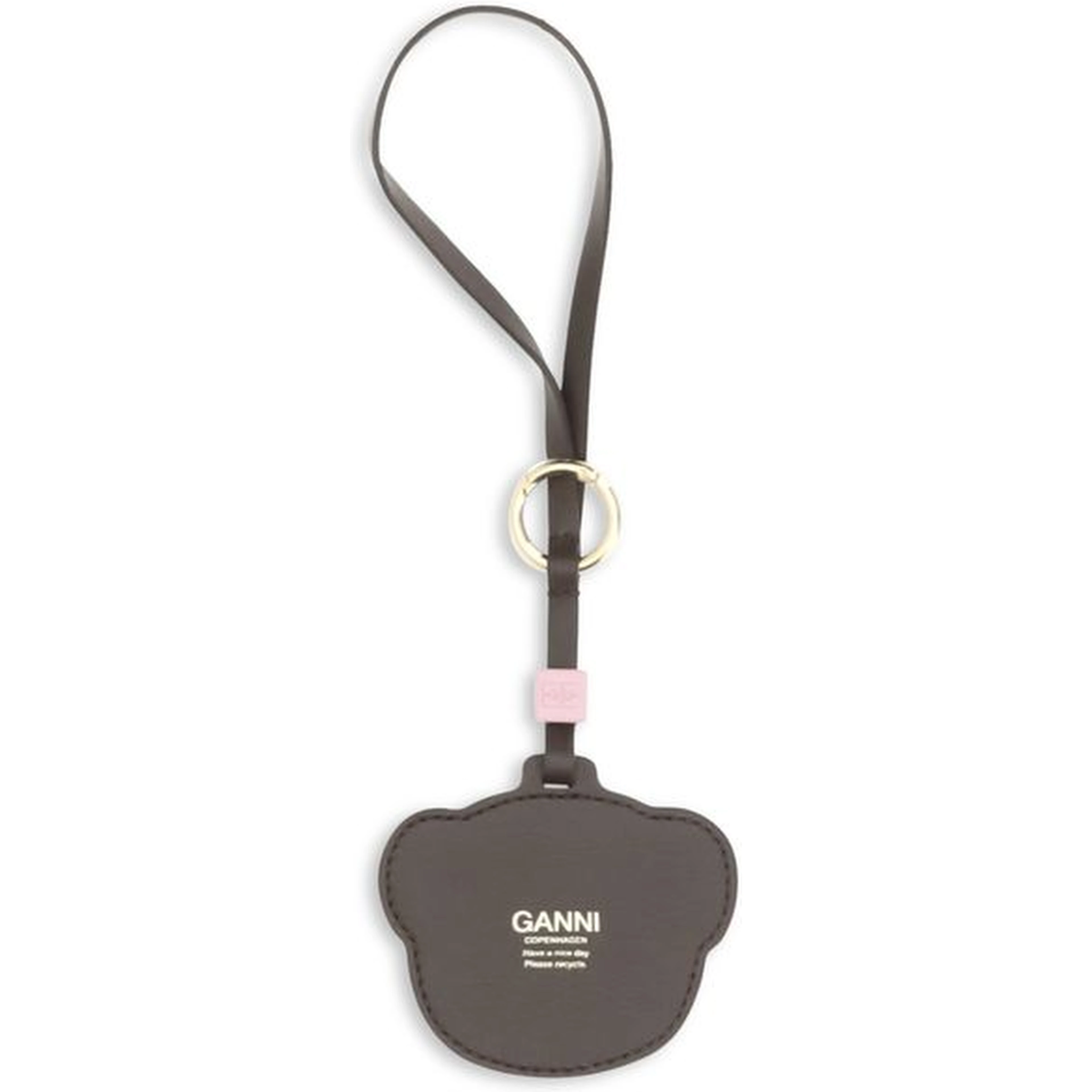 Beige Recycled Leather Keychain