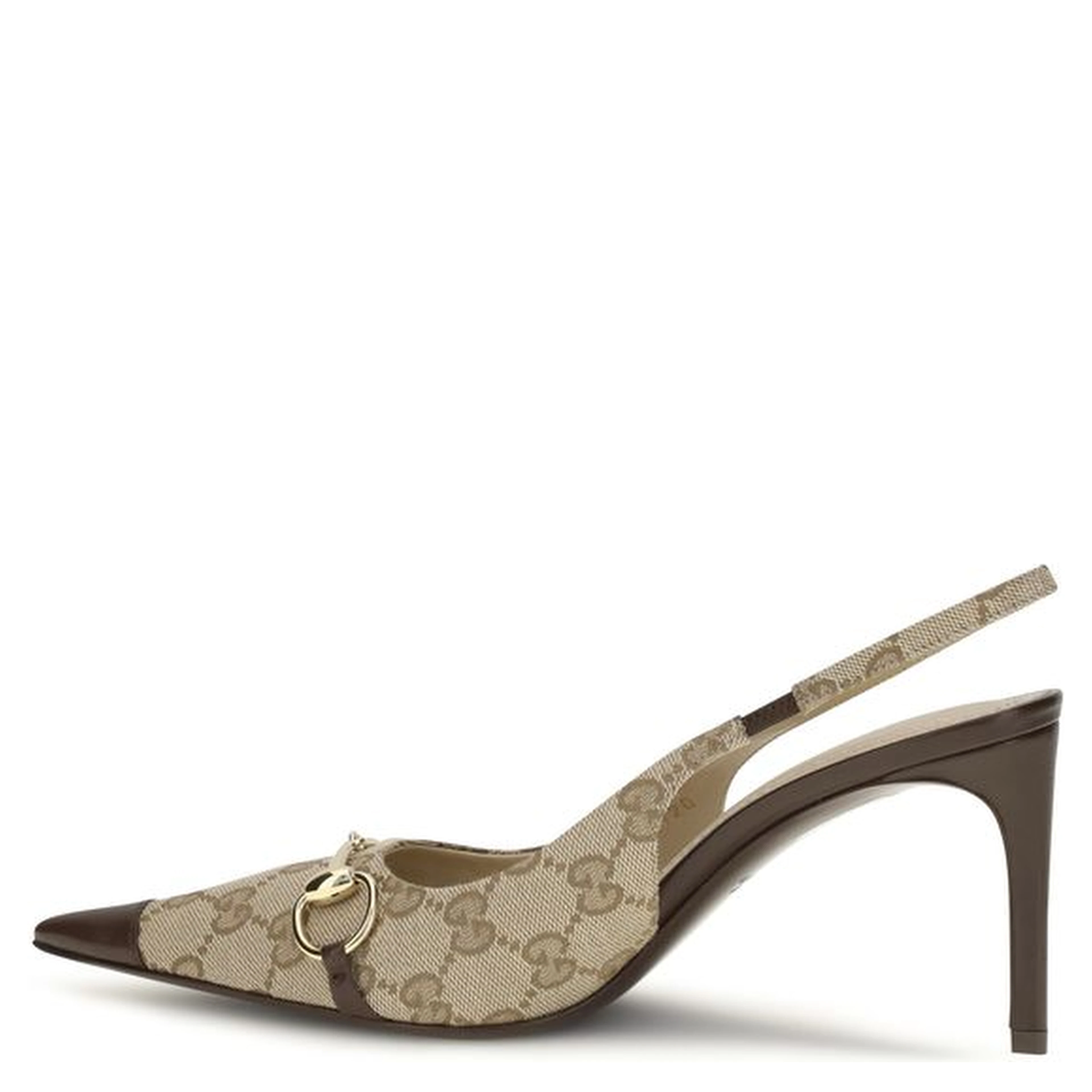 Beige Fabric High Heel Pumps