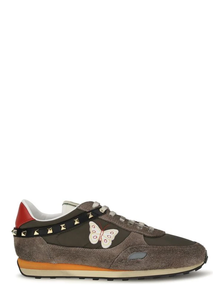 Brown Nylon Low Top Sneakers