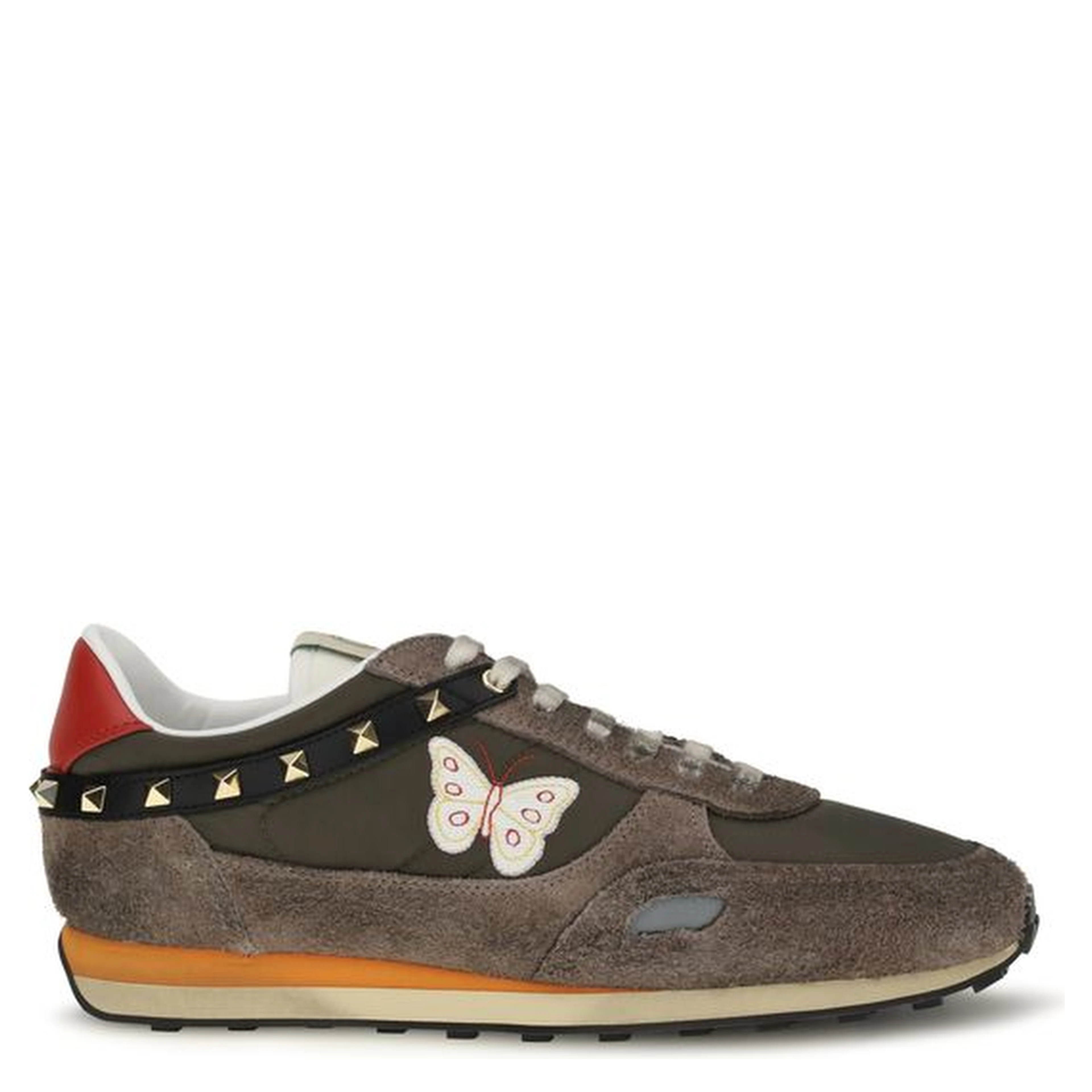 Brown Nylon Low Top Sneakers
