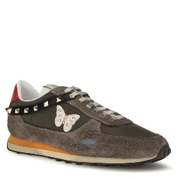 Brown Nylon Low Top Sneakers