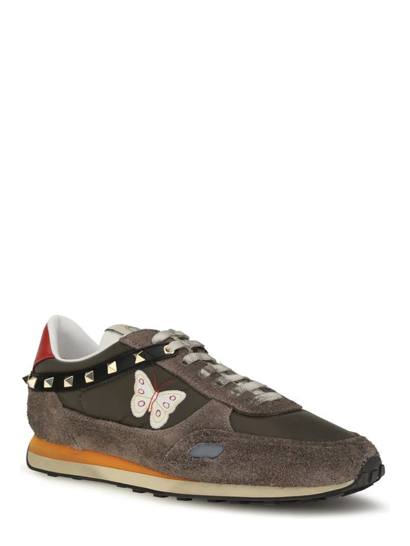 Brown Nylon Low Top Sneakers
